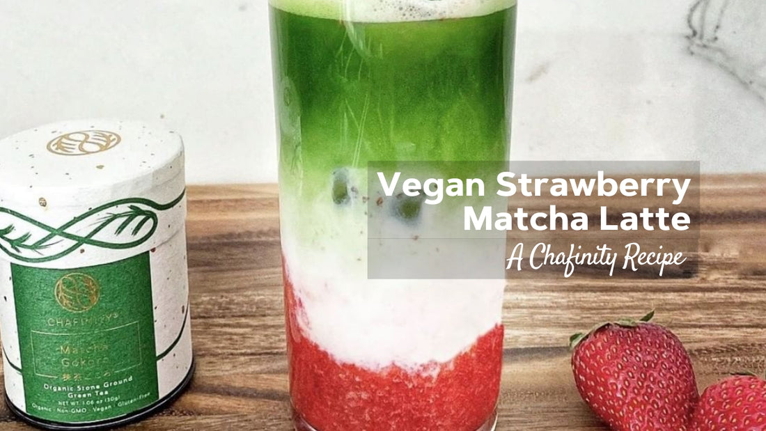 How to Make Vegan Strawberry Matcha Latte, A Chafinity Recipe